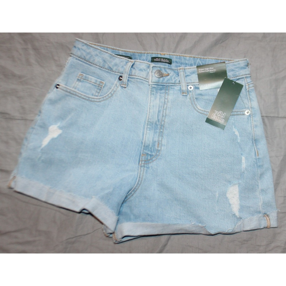 Wild Fable Women's Super-High Rise Rolled Cuff Jean Shorts Size 16